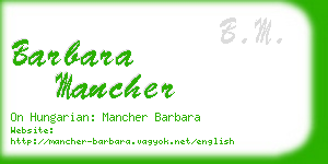 barbara mancher business card